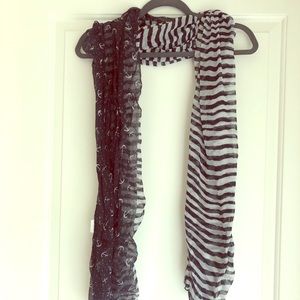 NWOT Nautical Blue and White Gauze Scarf!